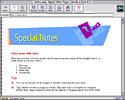 Screen shot of Special Notes page